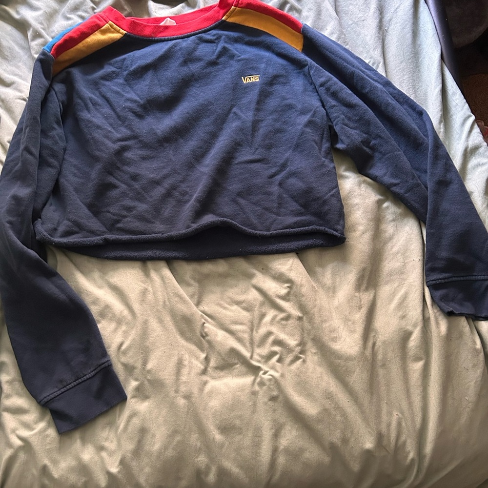 Navy Blue Vans Cropped Sweatshirtrt
